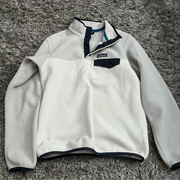 Patagonia synchilla white and grey womens pullover sweater size small - Picture 1 of 3